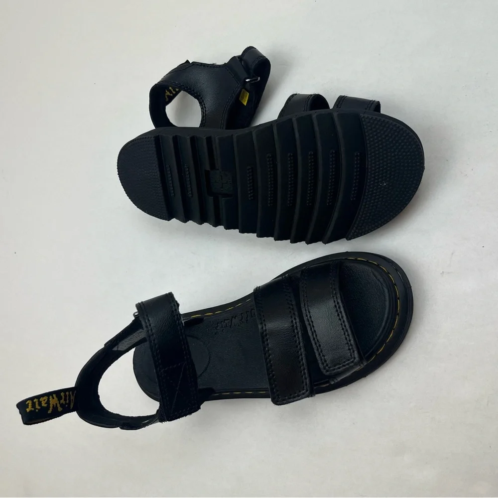 Dr. Martens Klaire J Black Leather Strap Sandals Kids Size‎ US 2 Children's NWOT